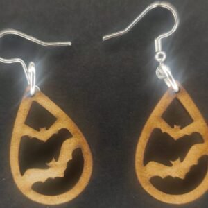 Aretes 2 murcielagos MDF 3 mm natural