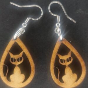 Aretes gato con cola MDF 3 mm natural