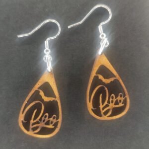 Aretes murcielago BOO MDF 3 mm natural