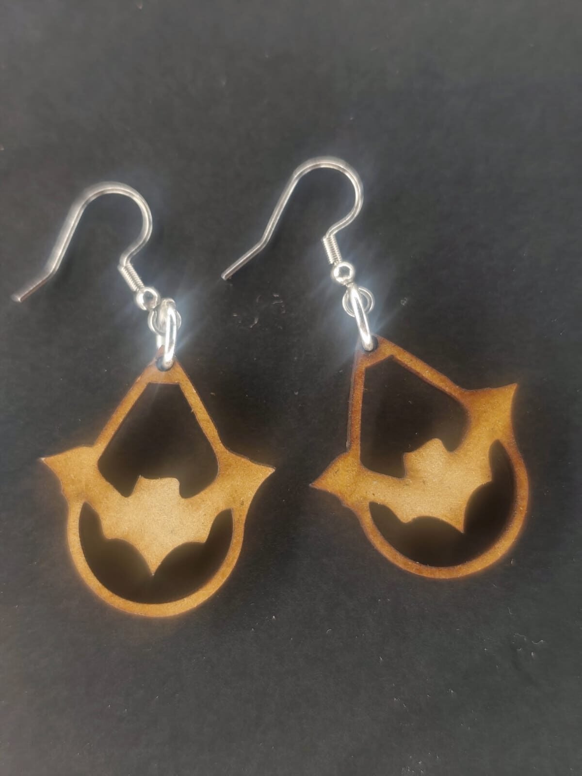 Aretes 1 murciélago MDF 3 mm natural