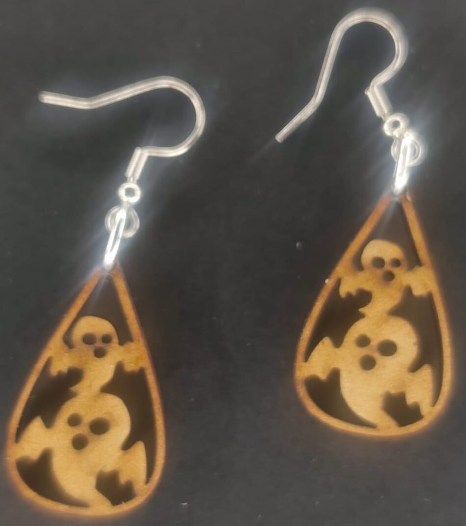 Aretes 2 fantasmas MDF 3 mm natural