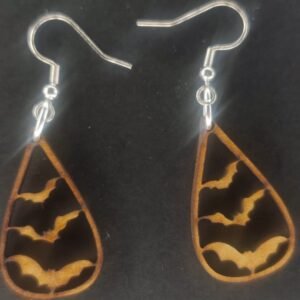 Aretes 3 murciélagos MDF 3 mm natural