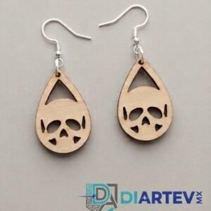 Aretes calavera MDF 3 mm natural